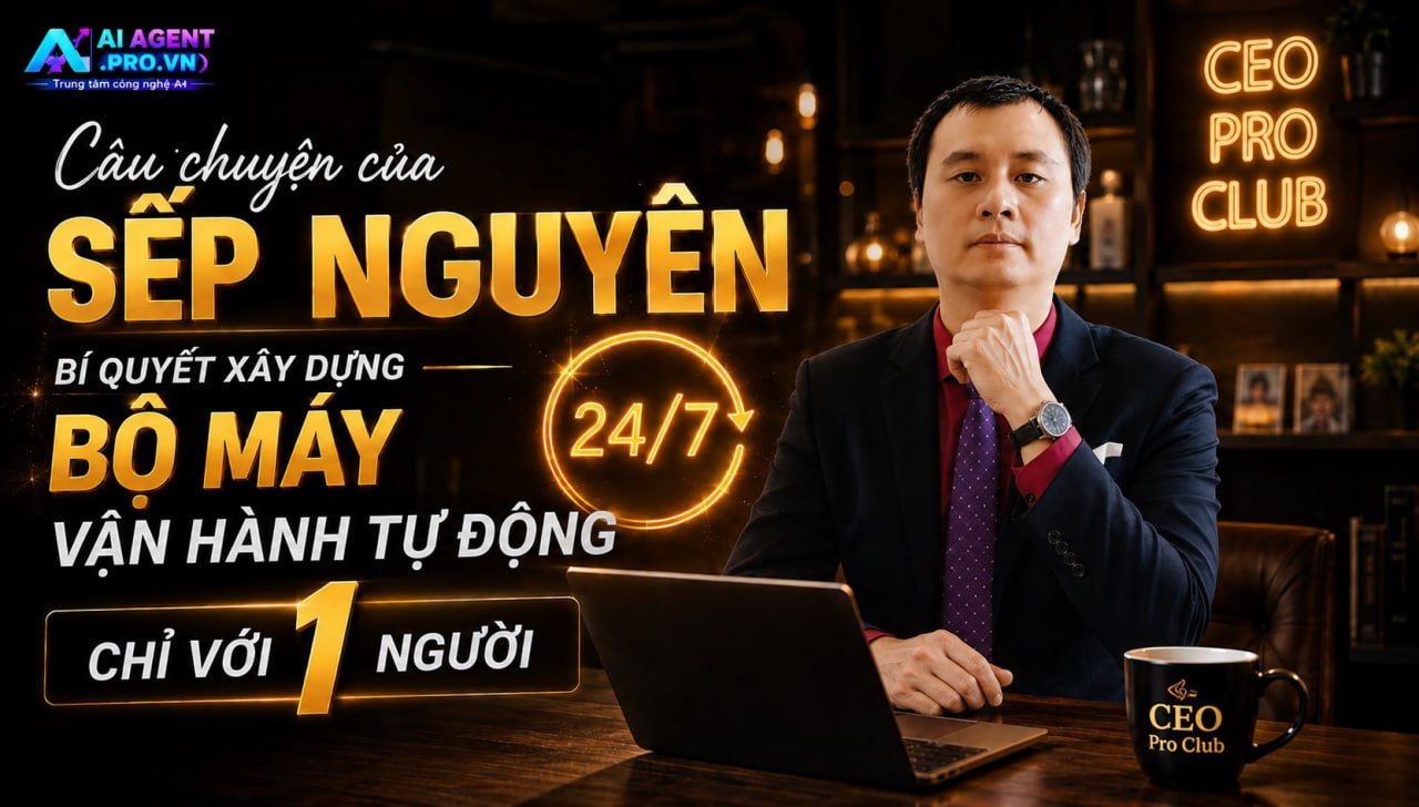 Banner câu chuyện Sếp Nguyễn trên hành trình xây dựng Smart CEO AI Agent OS